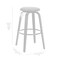 Armen Living Harbor 30" Bar Height Backless Swivel Gray Faux Leather and Black Wood Mid-Century Modern Bar Stool LCHBBAGRBL30 - alternate 5